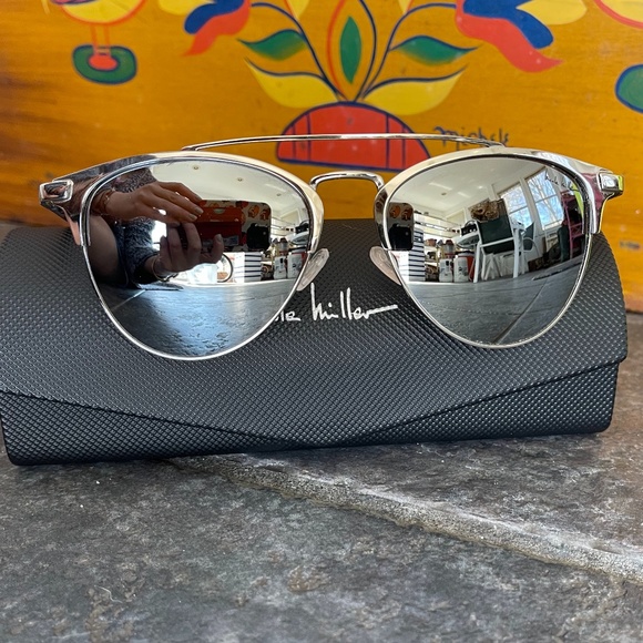 Nicole Miller Mirrored Aviator Paisley Sunglasses